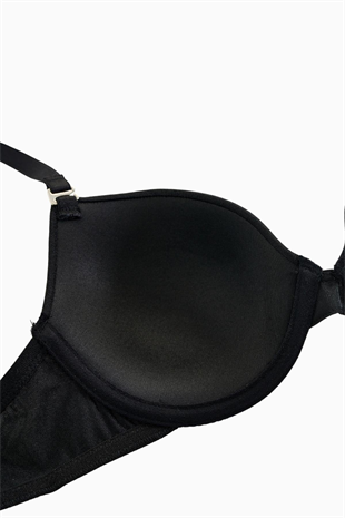 Weweus Alba - T shirt Bra Desteksiz Maksimum Kavrama ve Kusursuz Form - Tak Çıkar Askılı - Siyah - 2535