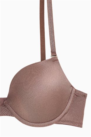 Weweus Alba - T shirt Bra Desteksiz Maksimum Kavrama ve Kusursuz Form - Tak Çıkar Askılı - Bronz Kahve - 2535