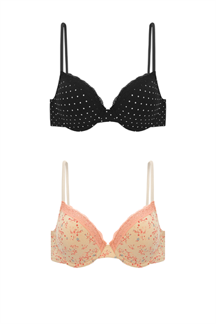 Weweus Alba Cotton Baskılı Desteksiz Maksimum Kavrama ve Kusursuz Form- 2742- Siyah Ten