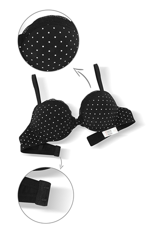 Weweus Alba Cotton Baskılı Desteksiz Maksimum Kavrama ve Kusursuz Form- 2742- Ekru Siyah