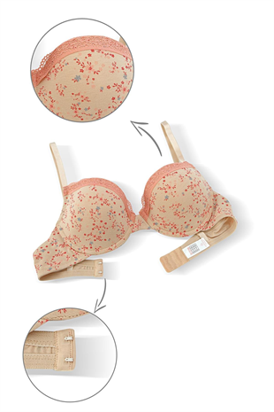 Weweus Alba Cotton Baskılı Desteksiz Maksimum Kavrama ve Kusursuz Form- 2742- Ekru Ten