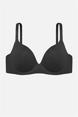 Weweus Lazer Kesim Dikişsiz Push Up Sütyen - 2820 - Siyah