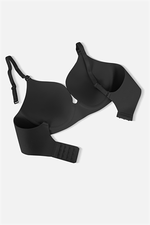 Weweus Lazer Kesim Dikişsiz Push Up Sütyen - 2820 - Siyah