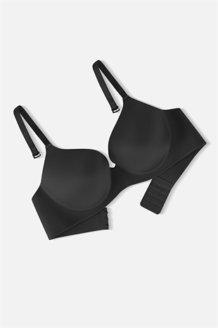 Weweus Lazer Kesim Dikişsiz Push Up Sütyen - 2820 - Siyah