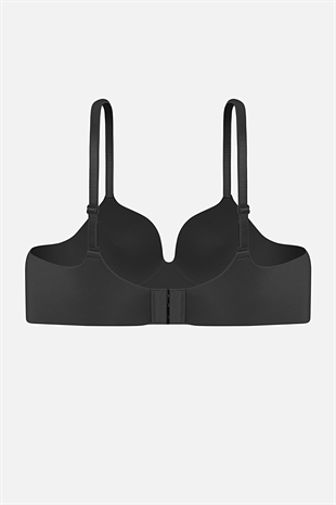 Weweus Lazer Kesim Dikişsiz Push Up Sütyen - 2820 - Siyah