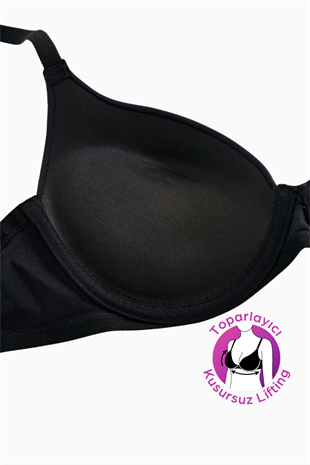 Weweus Mia - Dolgulu Push Up, Kusursuz Lifting Toparlayıcı Sütyen - Siyah - 2529