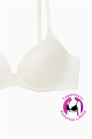 Weweus Mia - Dolgulu Push Up, Kusursuz Lifting Toparlayıcı Sütyen - Ekru - 2529