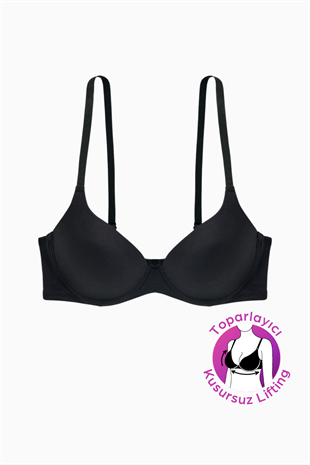 Weweus Mia - Dolgulu Push Up, Kusursuz Lifting Toparlayıcı Sütyen - Siyah - 2529