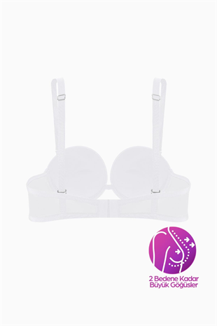 Weweus Olympos Ekstra Dolgulu Double Push Up Straplez - Ekru - Mikro Sütyen - 2537