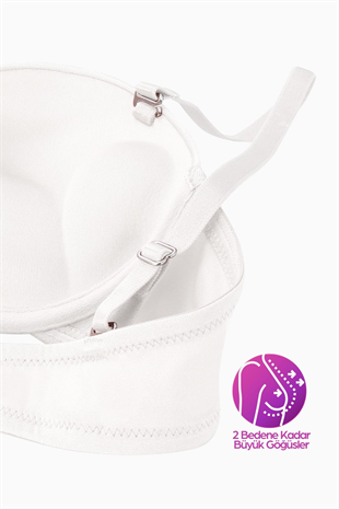 Weweus Olympos Ekstra Dolgulu Double Push Up Straplez - Ekru - Mikro Sütyen - 2537