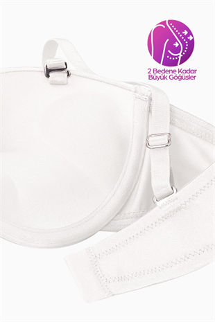 Weweus Olympos Ekstra Dolgulu Double Push Up Straplez - Ekru - Mikro Sütyen - 2537