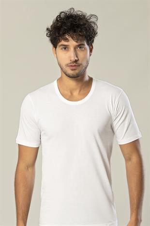 Erdem Beyaz Penye O Yaka Tişört 1150