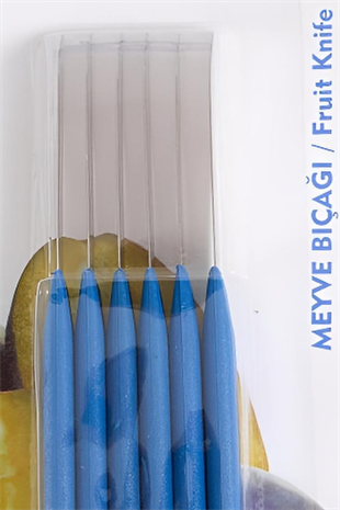 ÇetCook Mavi Saplı Meyve Bıçağı 6lı