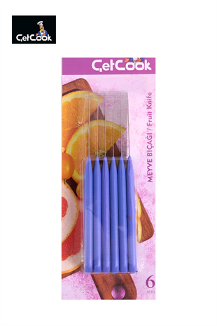 ÇetCook Mor Saplı Meyve Bıçağı 6lı