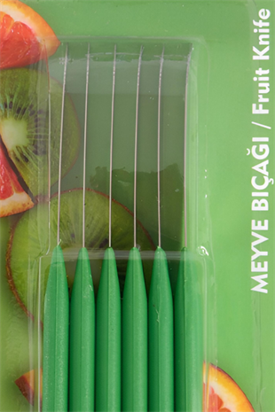 ÇetCook Yeşil Saplı Meyve Bıçağı 6lı