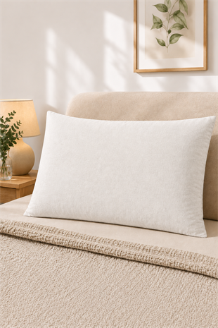 ÇetHome 50x70 cm Ekru Yastık Koruyucu Kapaklı Kılıf