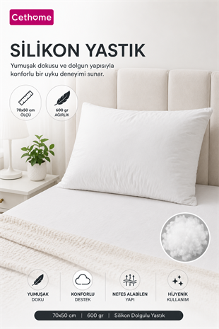 ÇetHome 600 gr Boncuk Silikon 50x70 cm Yastık