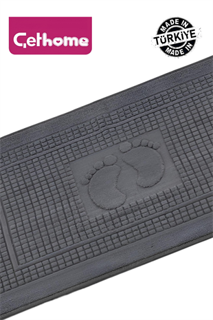 ÇetHome Gri Bej Ayak Havlusu
