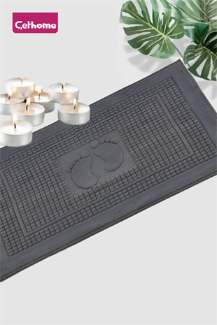 ÇetHome Gri Bej Ayak Havlusu