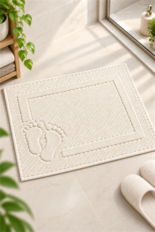 ÇetHome Krem Renk Ayak Havlusu