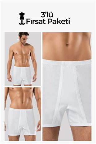 Erdem Beyaz 3lü  Paçalı Külot 13503