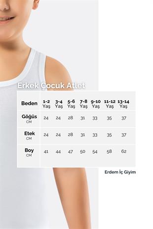 Erdem 3-Piece White Ribbed Boys Undershirt 3050