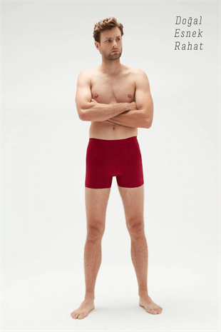 Erdem 3lü Bordo Erkek Bambu Boxer 1012