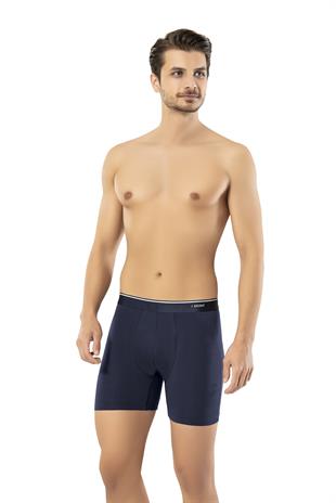 Erdem Lacivert 3lü  Pamuk Elastan Uzun Boxer 1470