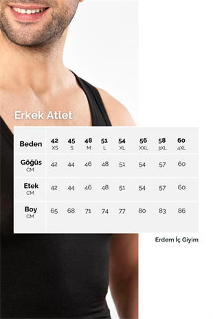 Erdem 3lü Siyah Erkek Kaşkorse Atlet 11283