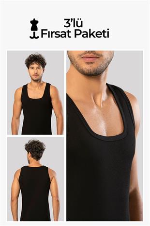 Erdem 3lü Siyah Erkek Kaşkorse Atlet 11283