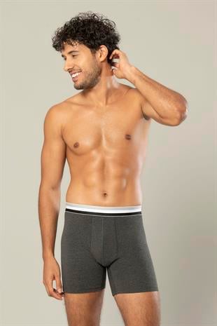 Erdem Antrasit Pamuk Elastan Uzun Boxer 1415
