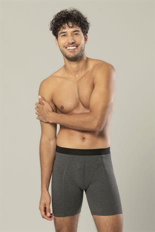 Erdem Antrasit Pamuk Elastan Uzun Boxer 1416