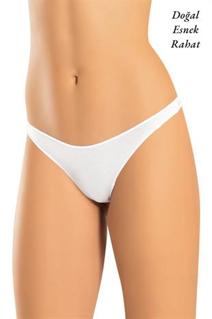 Weweus Beyaz Bayan Süper İnce Doğal Bambu Lüks Tanga 2517