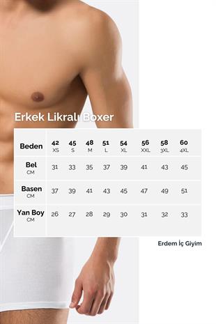 Erdem Beyaz Pamuk Elastan Boxer 1427