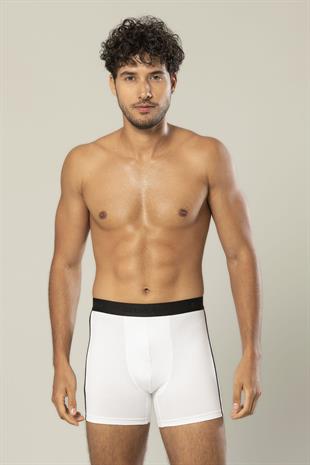 Erdem Beyaz Pamuk Elastan Uzun Boxer 1417