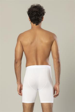 Erdem Beyaz Pamuk Elastan Uzun Boxer 1416