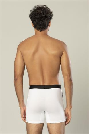 Erdem Beyaz Pamuk Elastan Uzun Boxer 1417