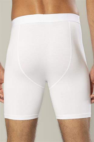 Erdem Beyaz Pamuk Elastan Uzun Boxer 1416