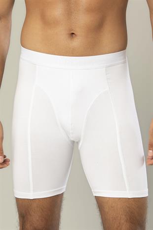Erdem Beyaz Pamuk Elastan Uzun Boxer 1416