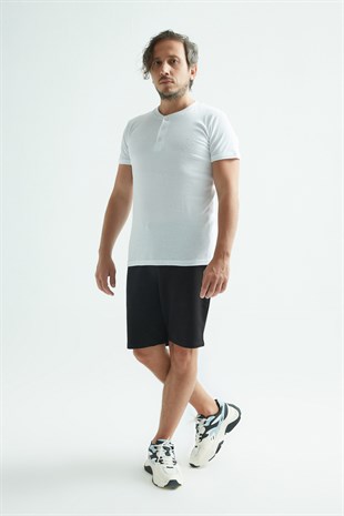 Erdem Beyaz Düğmeli kaşkorse Tişört 1125