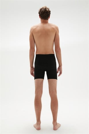 Weweus Siyah Erkek Süper İnce Doğal Bambu Lüks Uzun Boxer 1013