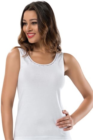 Erdem Beyaz Geniş Askılı Ribana Atlet 2109