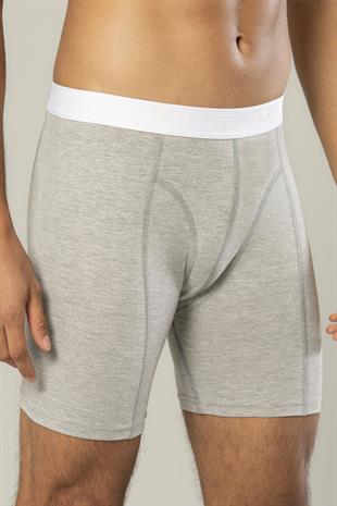 Erdem Gri Melanj Pamuk Elastan Uzun Boxer 1416