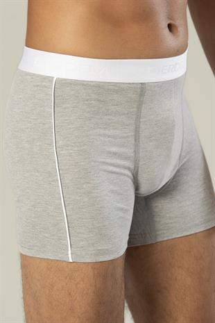 Erdem Gri Melanj Pamuk Elastan Uzun Boxer 1417