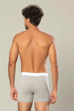 Erdem Gri Melanj Pamuk Elastan Uzun Boxer 1417