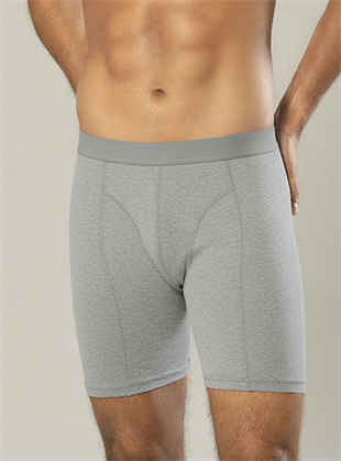 Erdem Gray Melange Cotton Elastane Long Boxer 1416