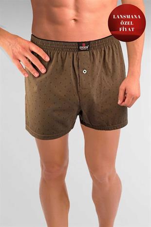 Erdem Haki Baskılı Desenli Penye Boxer 1400YKCP