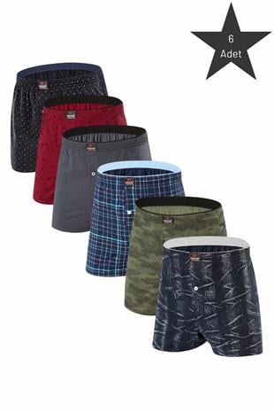Erdem Karışık 6lı Desenli Penye Boxer 1400DSN06