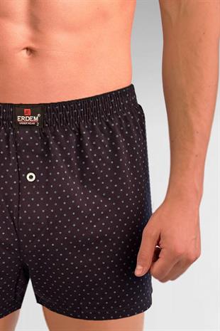 Erdem Lacivert  Baskılı Desenli Penye Boxer 1400YLP