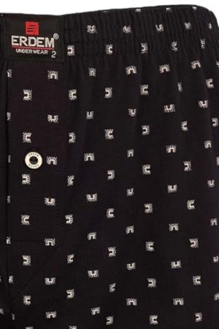 Erdem Lacivert Baskılı Desenli Penye Boxer 1400YINK